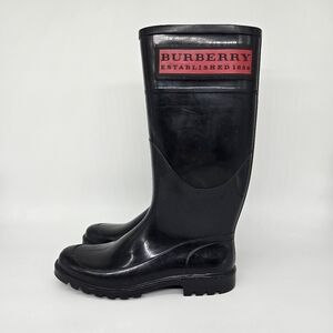Burberry Rain Boots Women's Shoes Size EUR 38 in Black